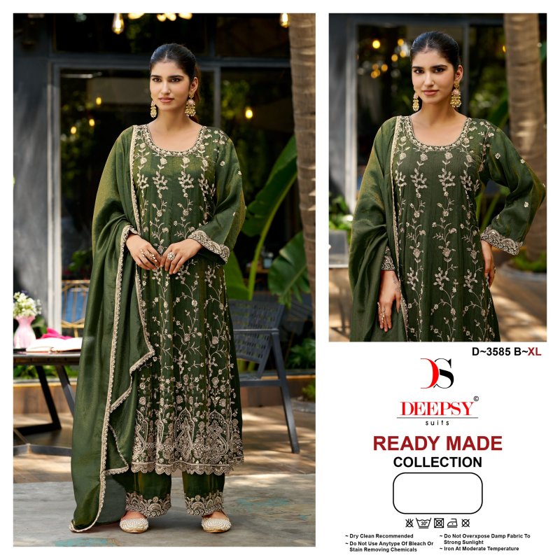 D 3585 A To D By Deepsy Viscose Tissue Silk Pakistani Readymade Suits 